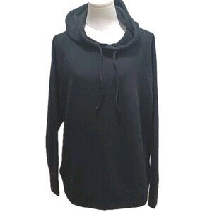 Eddie Bauer Women's Black Knit Relaxed Fit Pullover Hoodie Size Large